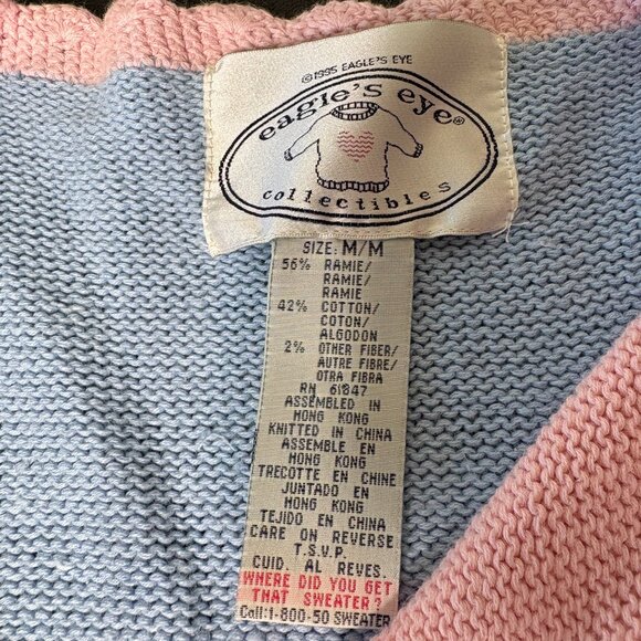 Vintage Eagle's Eye Collectibles Easter Whimsical Button Up Knit Sweater M - Picture 10 of 12